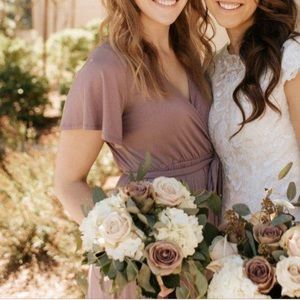 Mauve faux wrap dress
